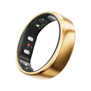 Smart Finger Ring for Fitness Tracking and Display Screen Golden